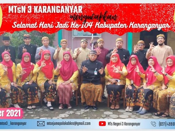 Selamat Hari Jadi Kabupaten Karanganyar ke-104, semoga kabupaten Karanganyar semakin maju dan berdaya saing