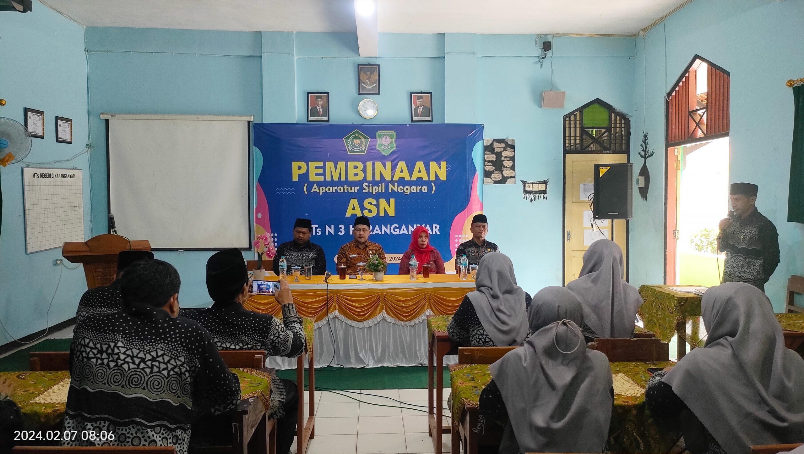 PEMBINAAN APARATUR SIPIL NEGARA (ASN) MTs NEGERI 3 KARANGANYAR OLEH KEPALA KANTOR KEMENTERIAN AGAMA KABUPATEN KARANGANYAR